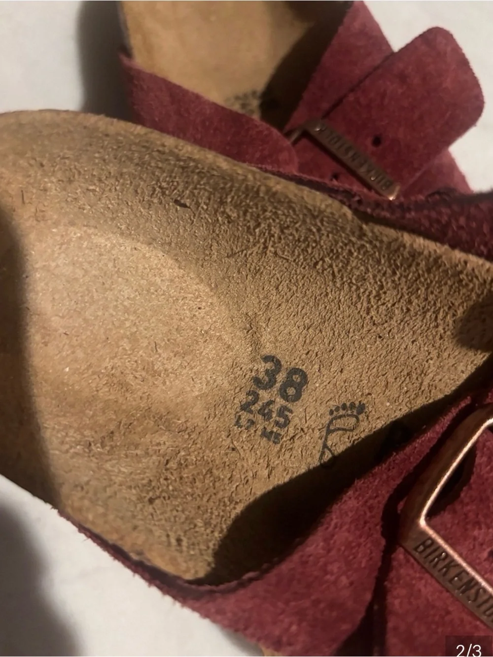 Birkenstock Arizona Slide Sandals in Burgundy women’s size 38